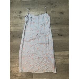 Vintage SILX Floral Print Slip Dress Y2K Size 8 Blue Pink